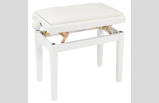 Kinsman KPB03PWH Polished White Adjustable Height Piano Stool - Image 2
